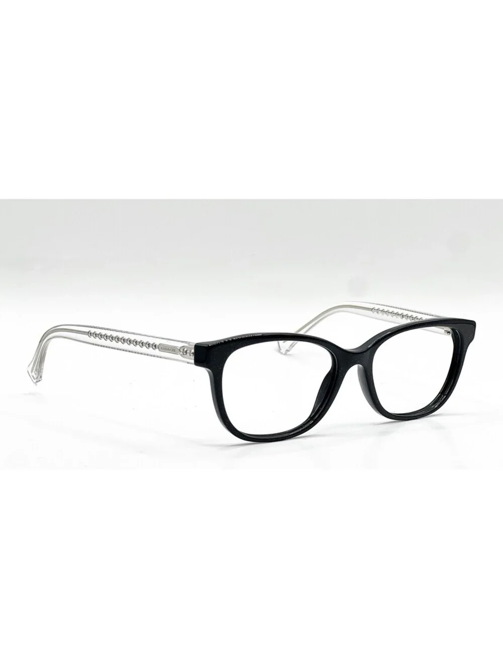 Coach HC 6072 5327 Black Glitter Crystal Cat Eye Eyeglass Frames 52-17-135